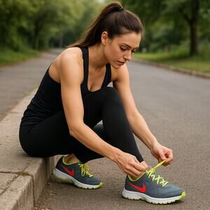 Nike Revolution 554900-026 Gray Neon Green Pink Running Shoes Women’s 7.5